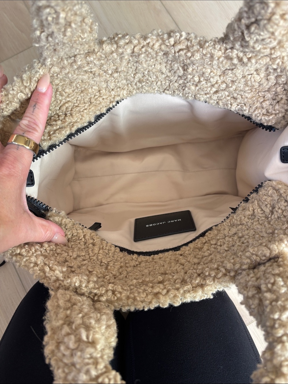 Marc Jacobs The Teddy Medium Tote Bag in Beige - Picture 6 of 8